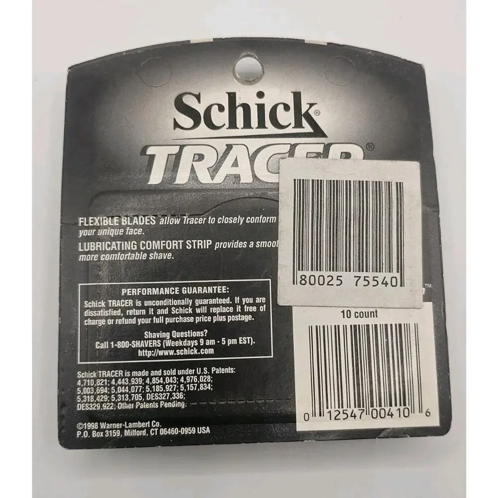 Schick Tracer‎ 10 Shaver Razor Blades Cartridges Discontinued